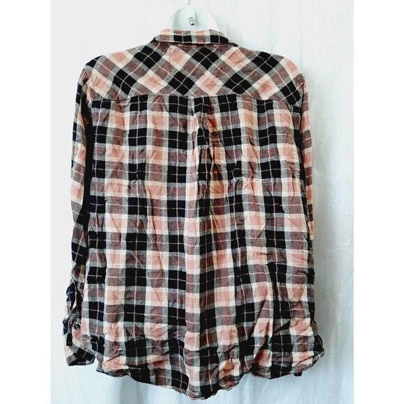 Rustic outfitters coral black plaid super soft 100% cotton sz XL flannel top - Picture 2 of 3